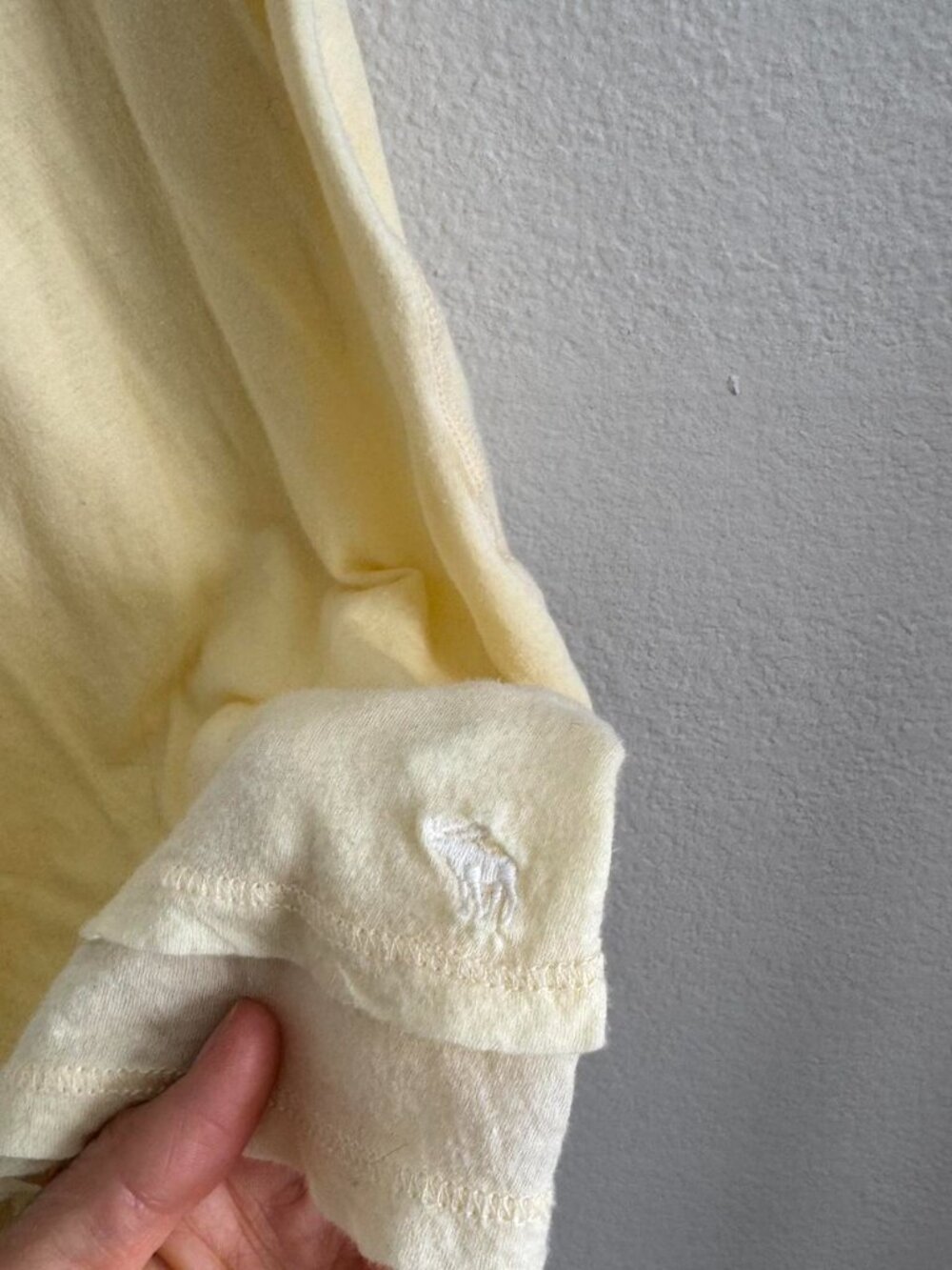 RARE Y2K Abercrombie & Fitch Butter Yellow Babydoll Tie-Back Mini Dress - Small - Picture 6 of 8